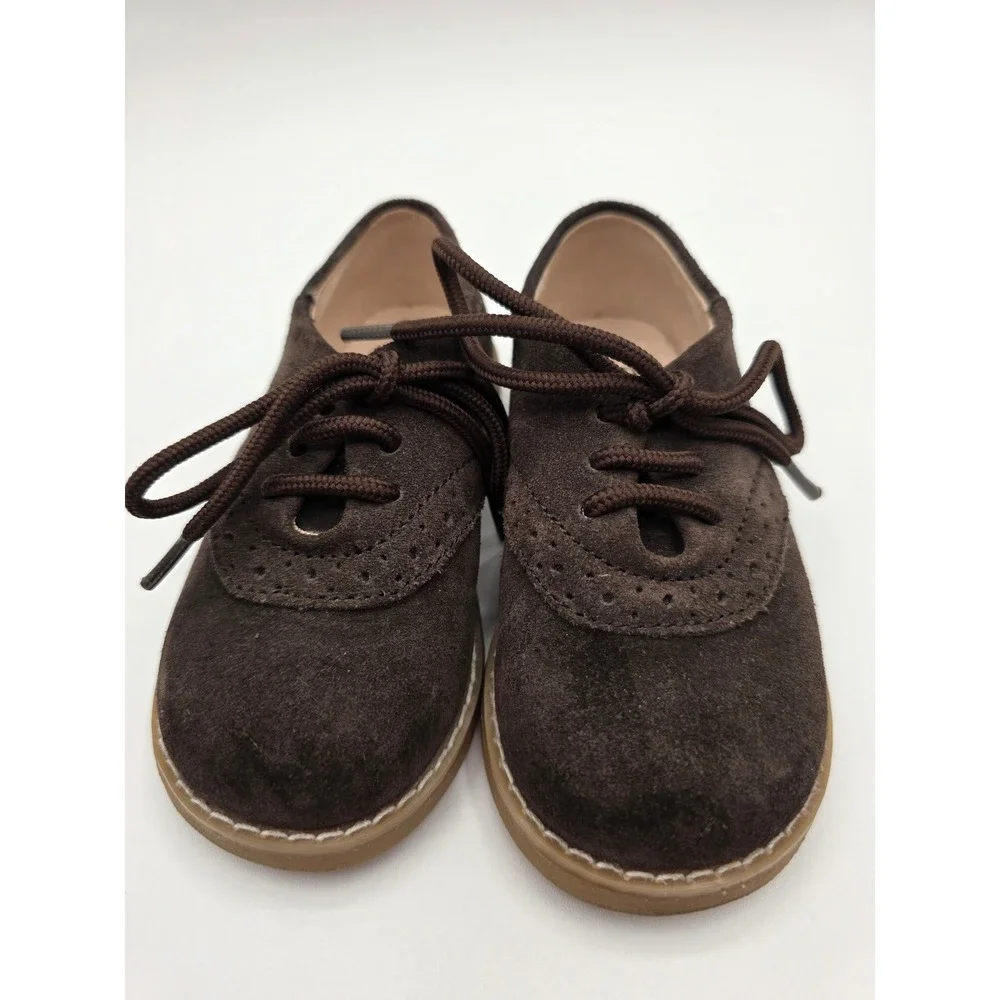 Baby Gap Toddler Brown Suede Oxford Brogue Dress Shoes Size 6 Boys